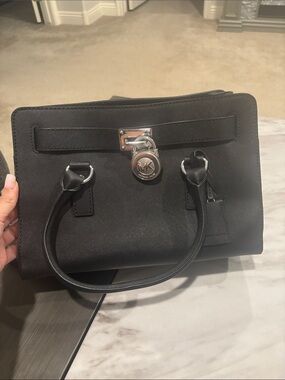 Michael Kors Black Saffiano Hamilton East West